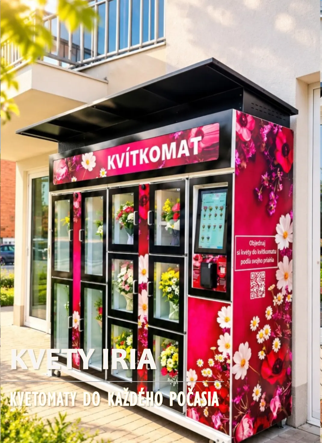 Exteriérový kvetomat na 10 kytíc na sídlisku v Otrokoviciach