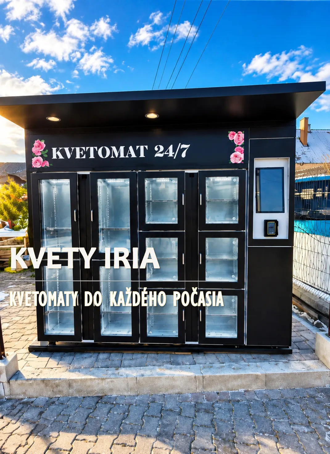 Exteriérový kvetomat na 10 kytíc pri predajni a záhradnom centre