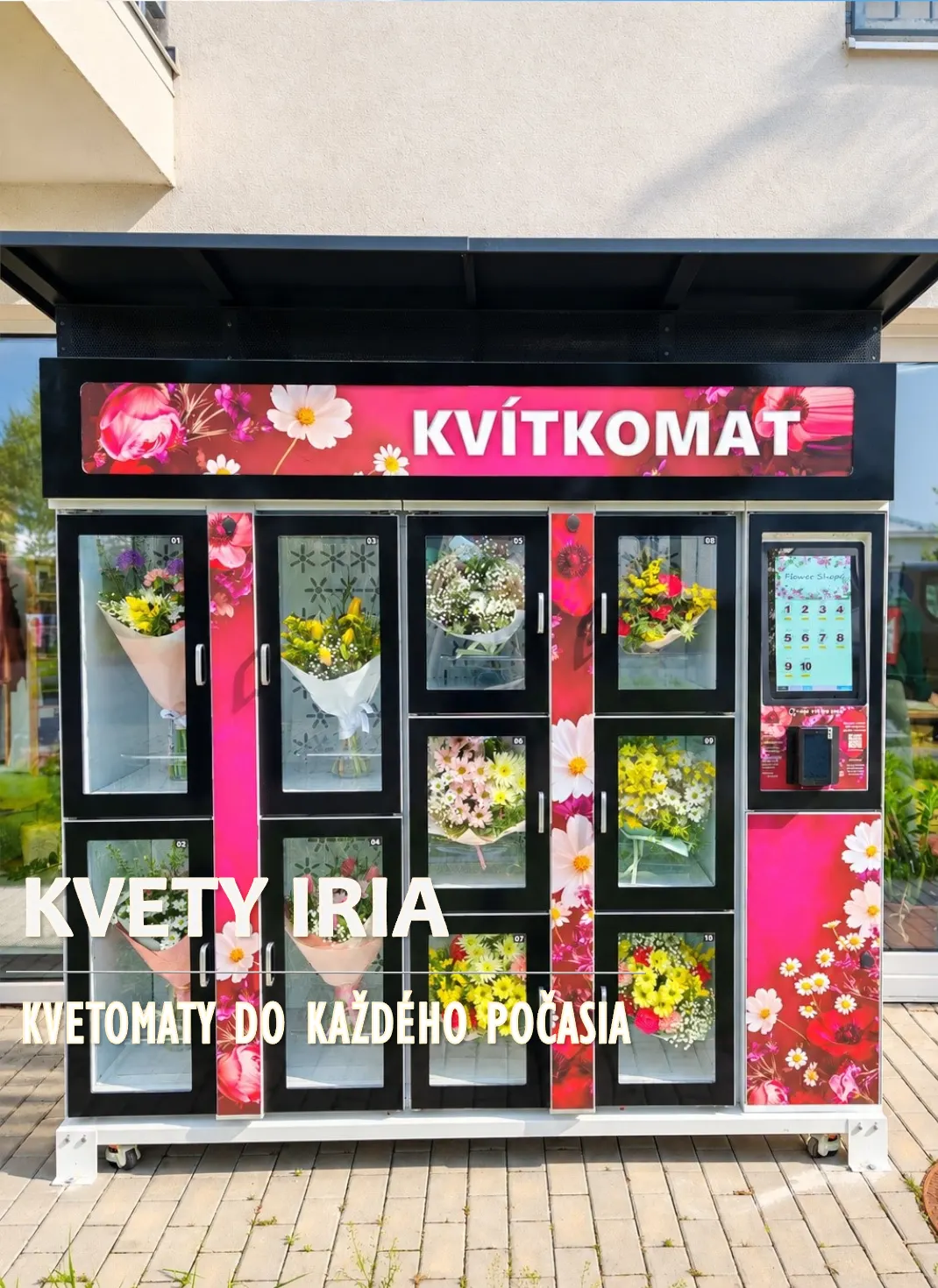 Exteriérový kvetomat na 10 kytíc v Otrokoviciach