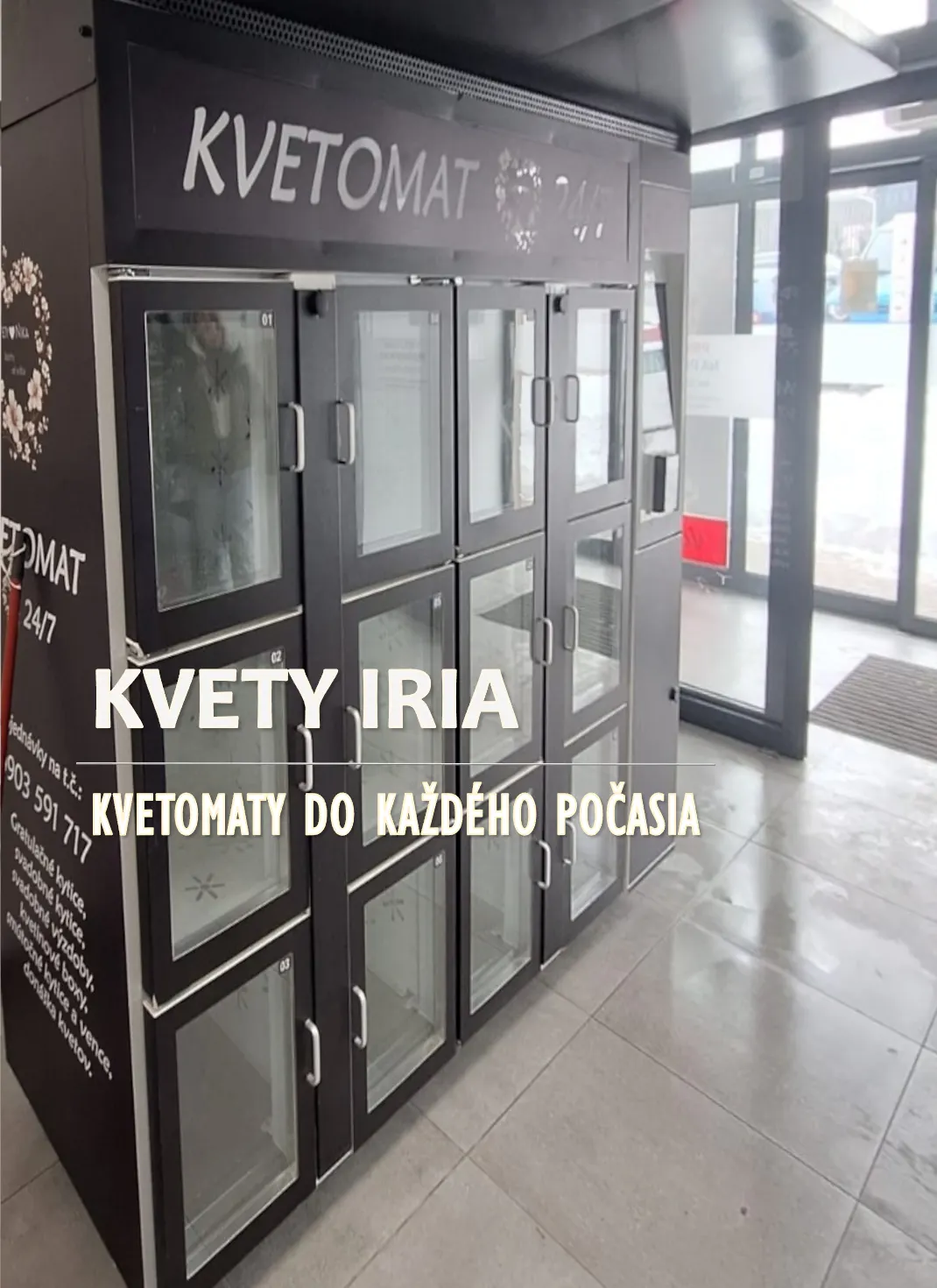 Exteriérový kvetomat na 12 kytíc — obchodné centrum