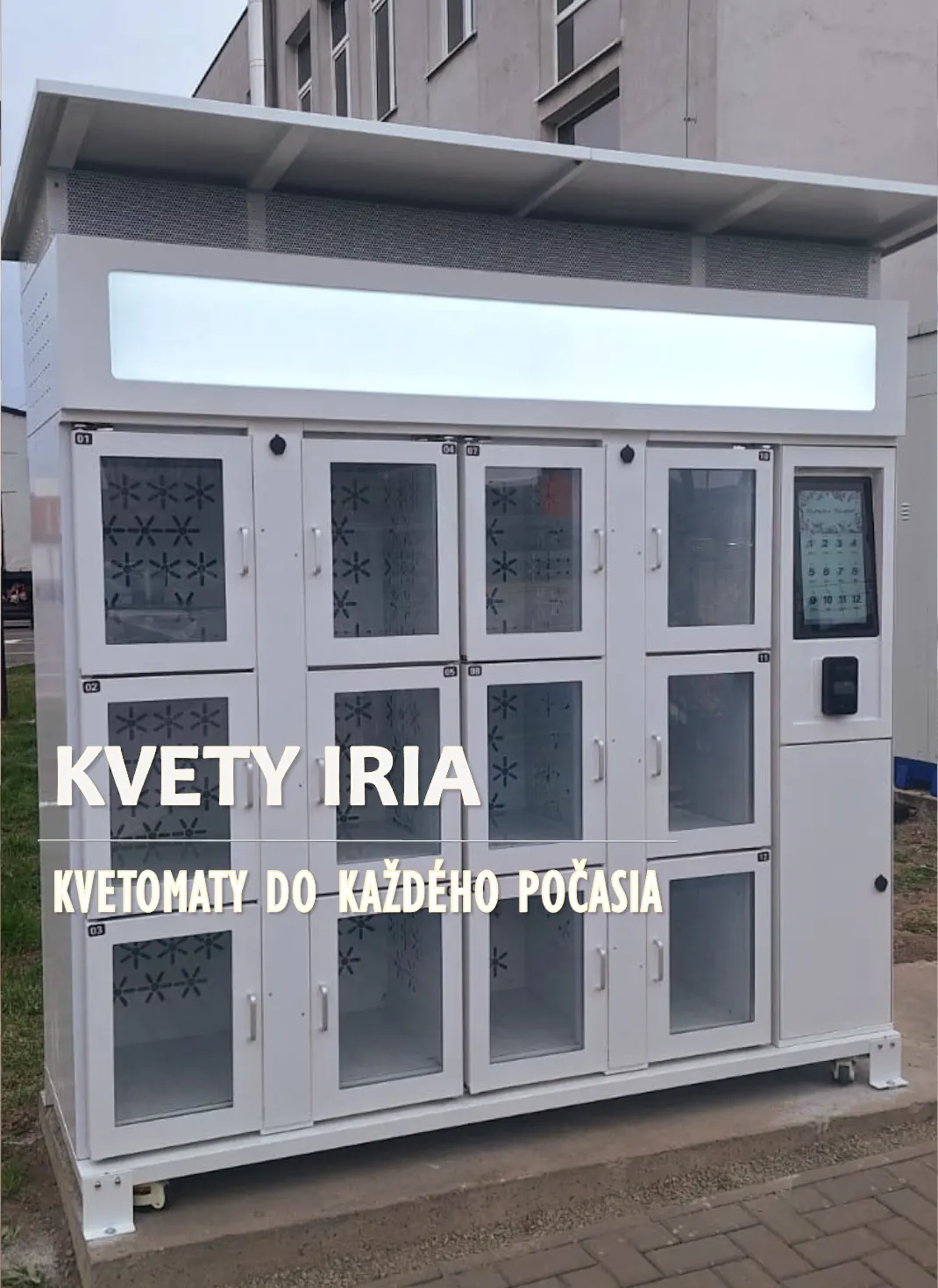 Exteriérový kvetomat na 12 kytíc — sídlisko Zábřeh