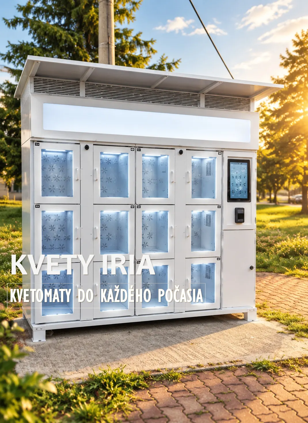 Exteriérový kvetomat na 12 kytíc v športovej a relaxačnej zóne